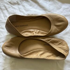 Lucky Brand Beige Leather Flats